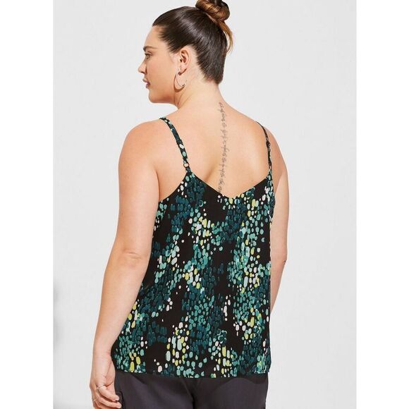Torrid 4 4X Sophie Chiffon Swing Cami lined tank top adjustable strap abstract - Picture 2 of 11